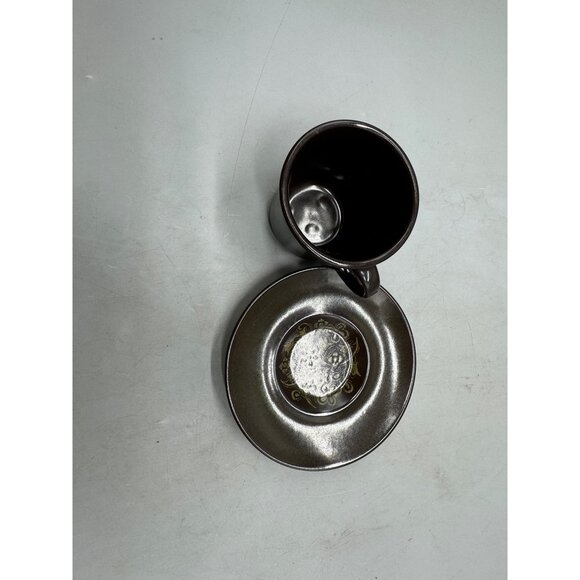 Vtg Franciscan Madeira Brown Ceramic Cup & Saucer Set Floral Pattern Coffee/Tea - Picture 3 of 5